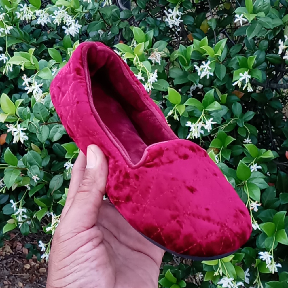 Isotoner Crushed Velour Closed-Back Slippers